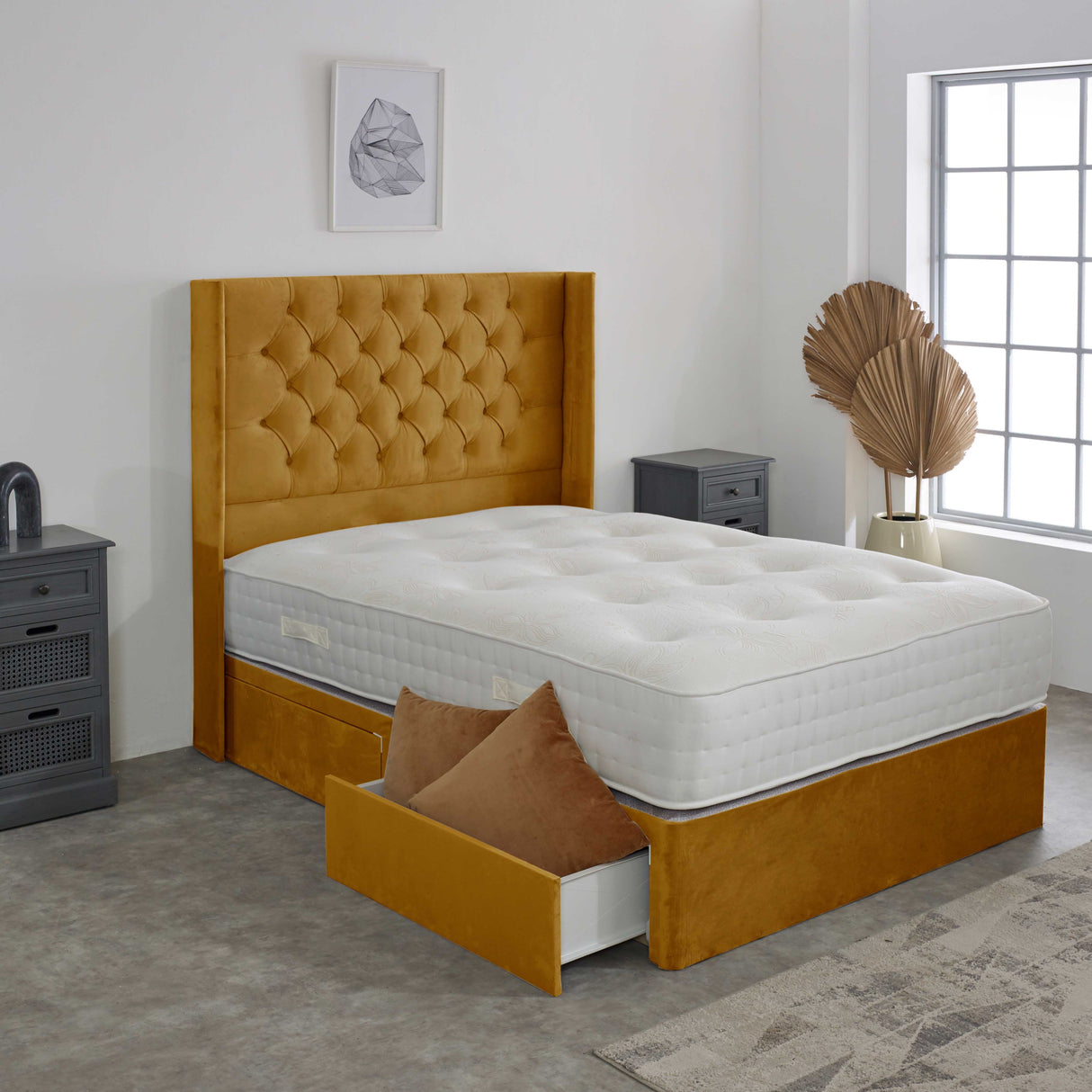 Chesterfield Winged Divan Bed Set