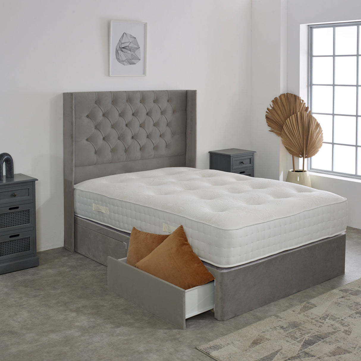 Chesterfield Winged Divan Bed Set