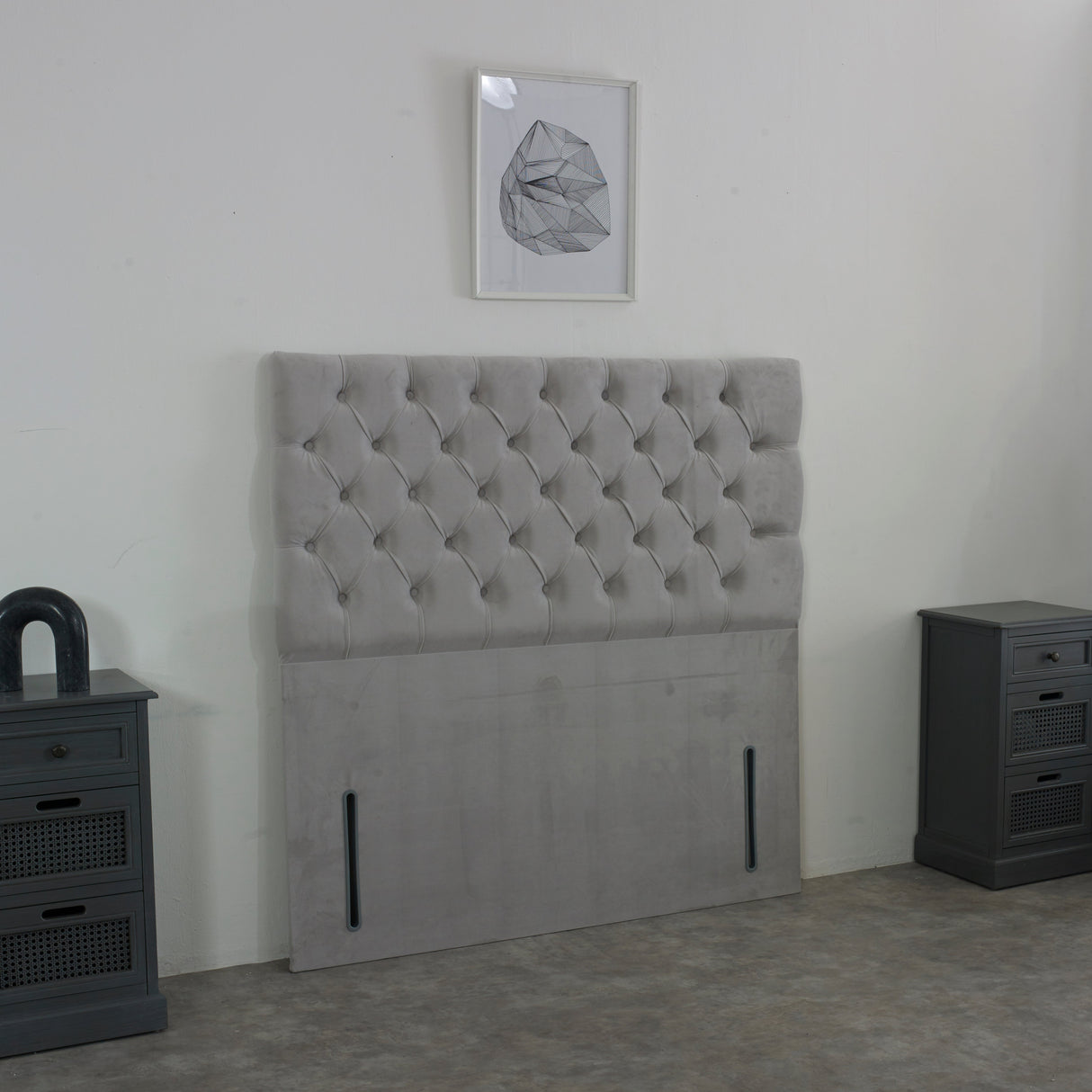 Grande Chesterfield Upholstered Floor Standing Headboard