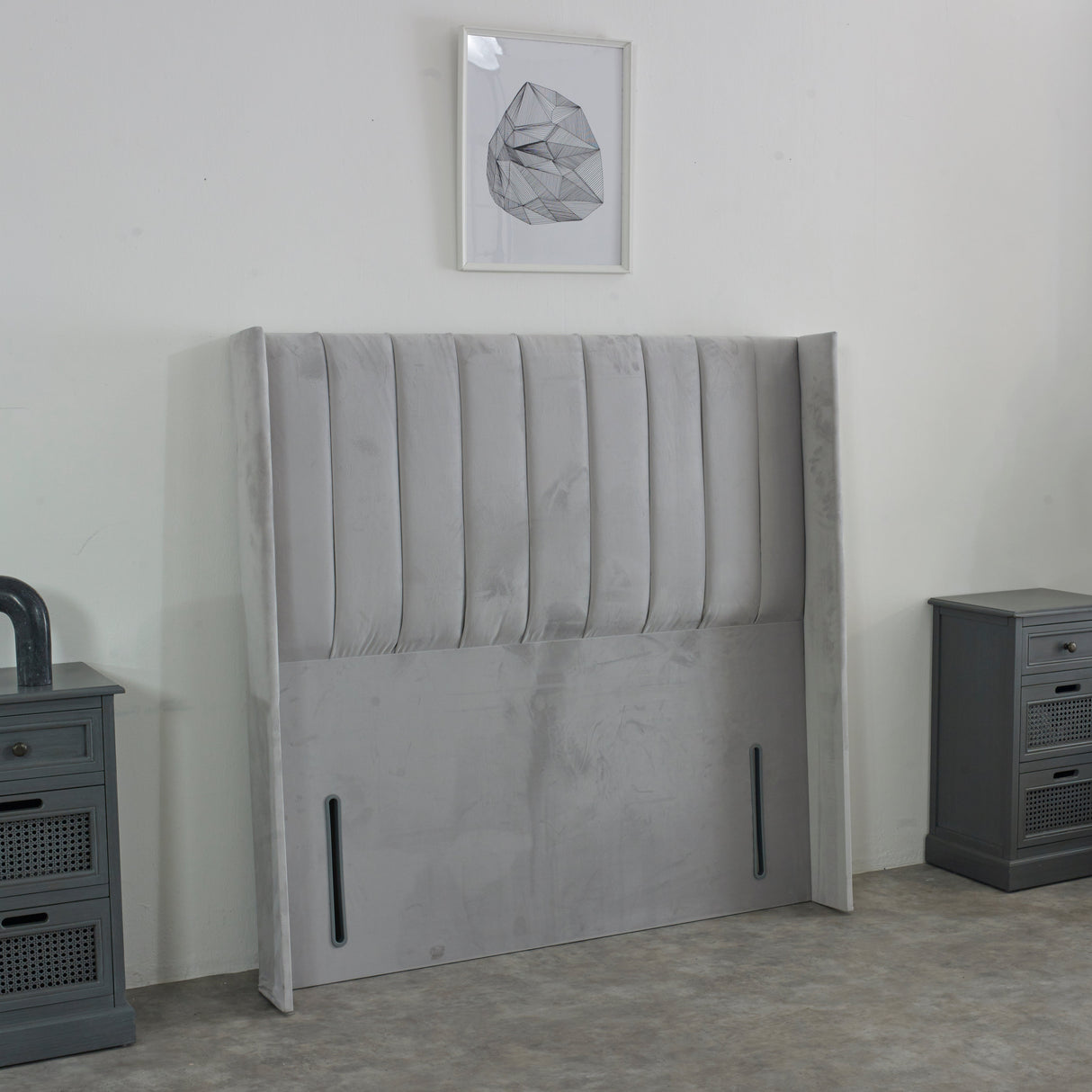 Hendon Winged Upholstered Floor Standing Headboard