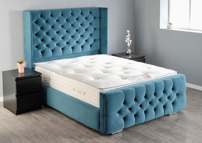 Chesterfield Winged Upholstered Bed Frame Divan Bed Direct