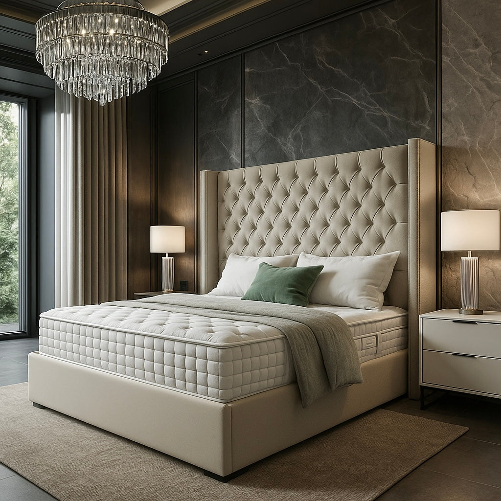 Brent Chesterfield Winged Bed Frame