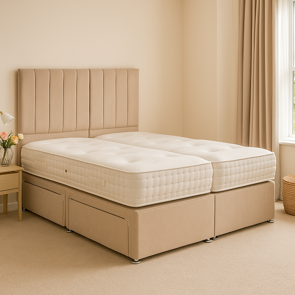 Kashmira 2000 Firm Pocket Spung Zip & Link Divan Bed Set