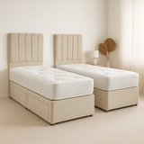 Open Coil Memory Zip & Link Divan Bed Set