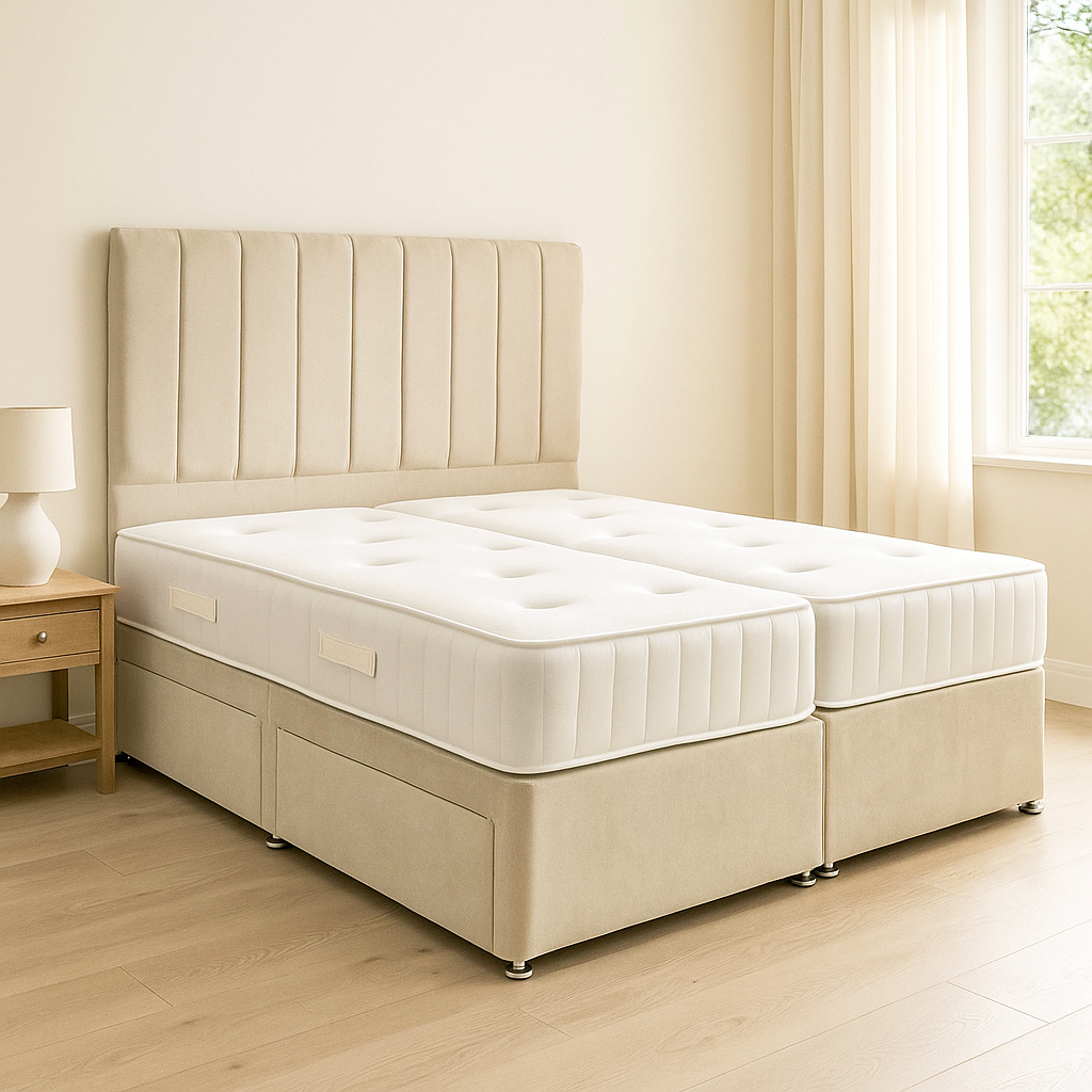 Tencel 1000 Pocket Spung Zip & Link Divan Bed Set