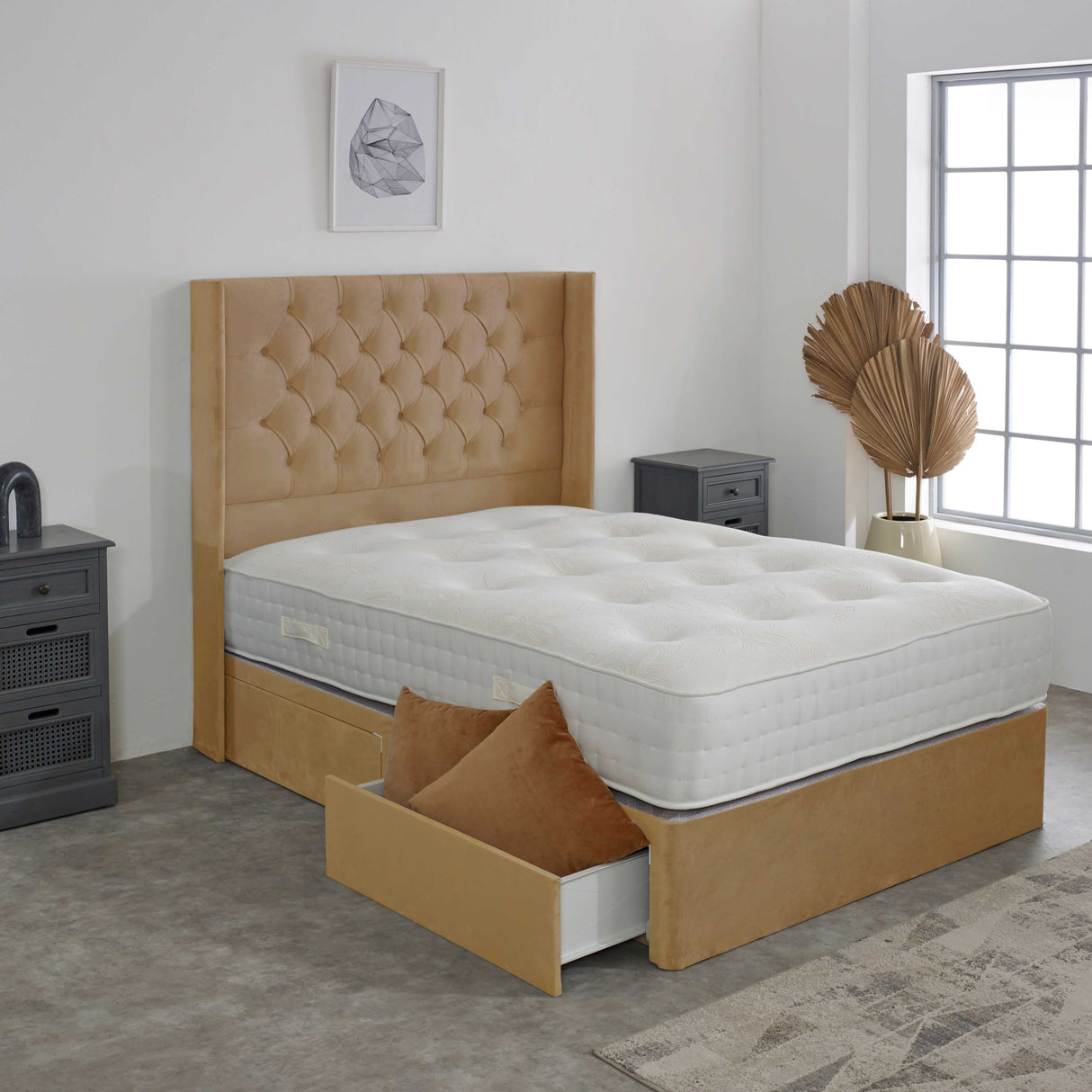 Chesterfield Winged Divan Bed Set 