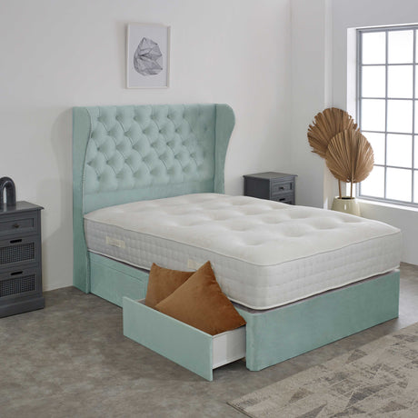 Chesterfield Curved Wing Divan Bed Set 