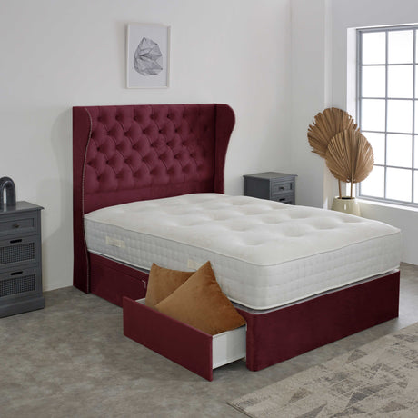 Chesterfield Curved Wing Divan Bed Set 