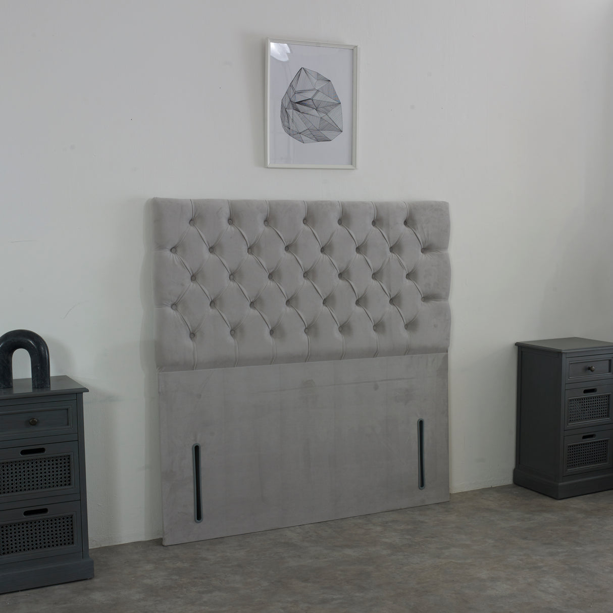 Grande Chesterfield Upholstered Floor Standing Headboard 