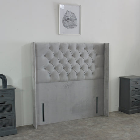 Chesterfield Winged Upholstered Floor Standing Headboard My Store