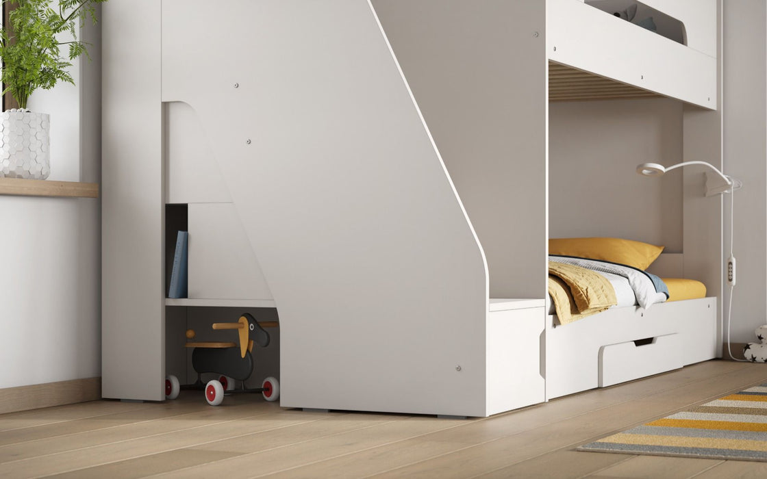 Slick Staircase Bunk Bed White