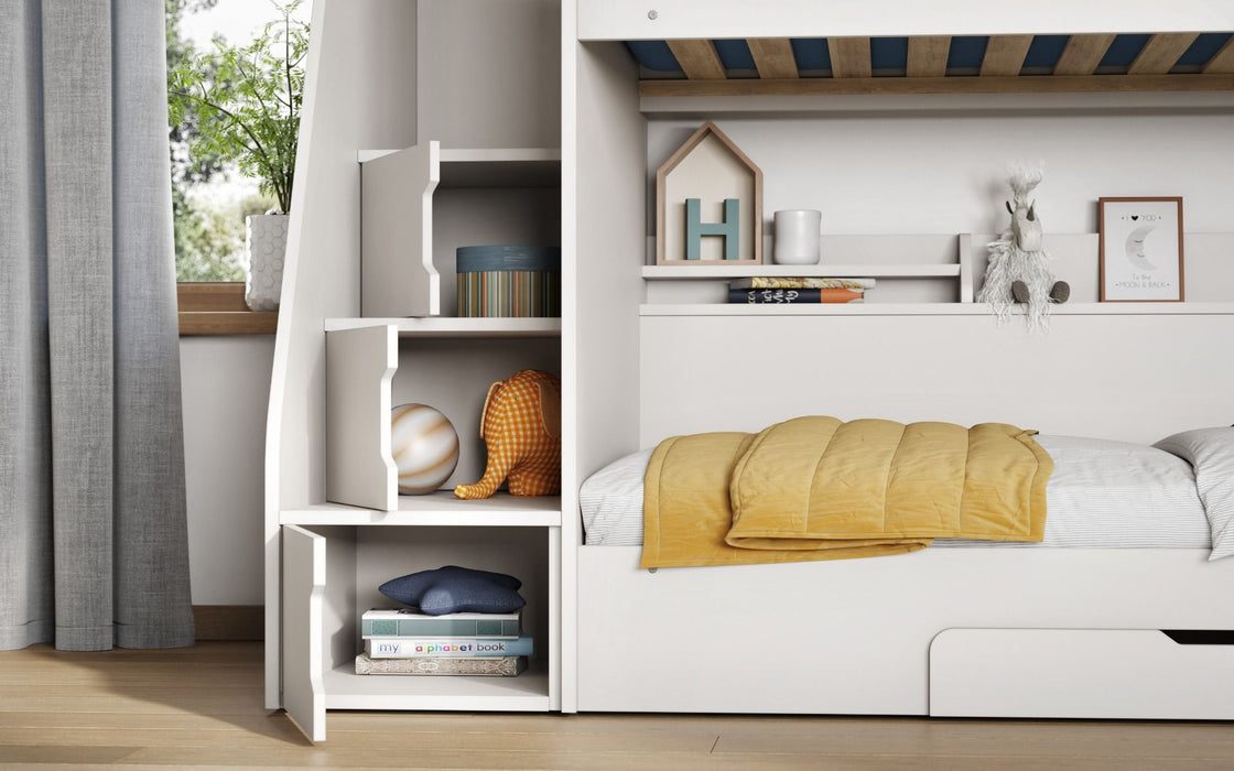 Slick Staircase Bunk Bed White
